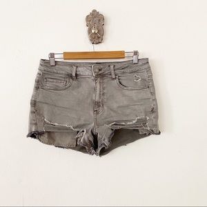AEO High Rise Shortie Distressed Gray